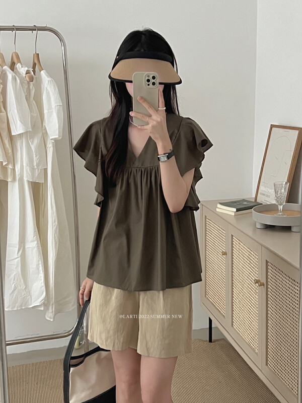 [larti] Korean version Feifei sleeve loose shirt 88142 \ll