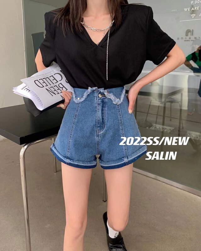 [Salin] Vintage woolen denim shorts 6902# PCZ