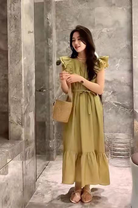 [the fan] Korean retro fashion dress (with belt) y506616# zxx