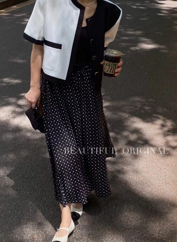 [B-O] small fragrance color matching design short coat 87236# XYJ
