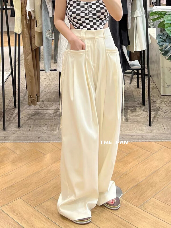 [the fan] fashionable loose wide leg floor dragging casual pants 5088022 \zxx