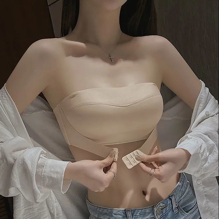 [KD] non slip Strapless palm rest, front buckle, anti light bra 1735# hjy