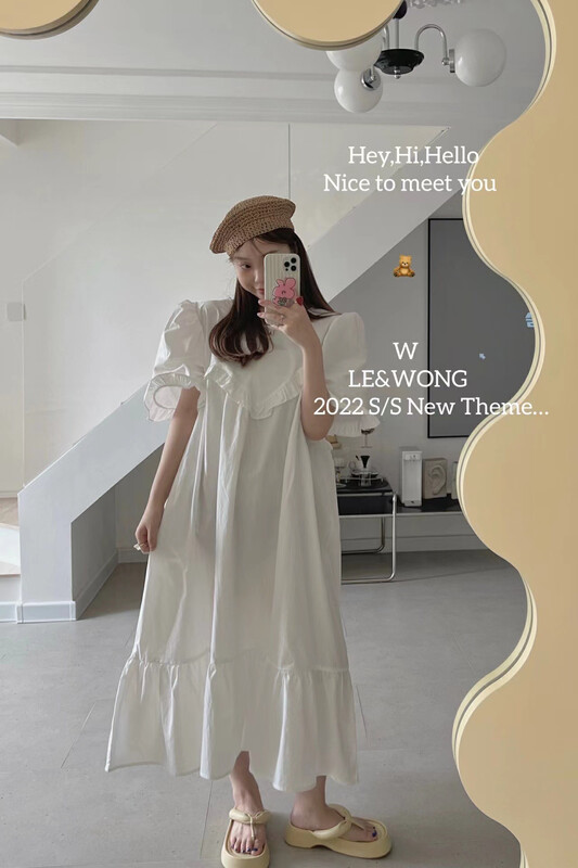 [le&wong] macarone solid color simple dress back strap design dress 9889