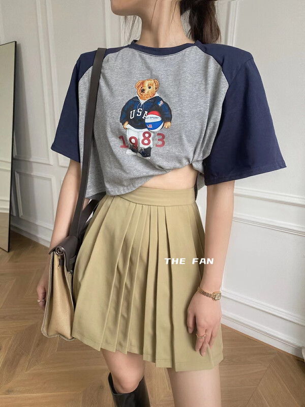 [the fan] simple and versatile short bear short sleeve T-shirt 504627# zxx