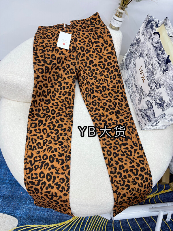 [O.S] fashion embossed slim leopard print straight casual pants 602# ozq