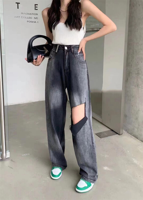 [a+] fashion loose gradient jeans 6062# ozq