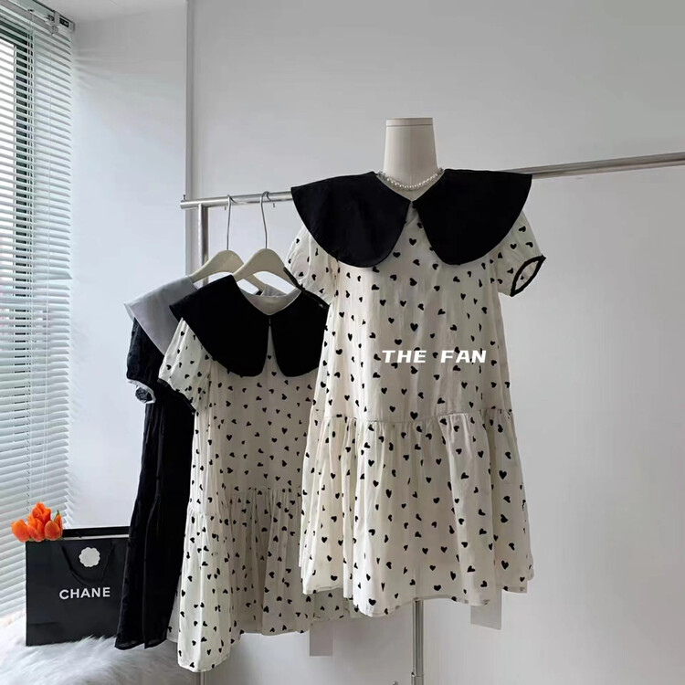 [the fan] Korean super fairy sweet bow bubble sleeve dress y508796\zxx