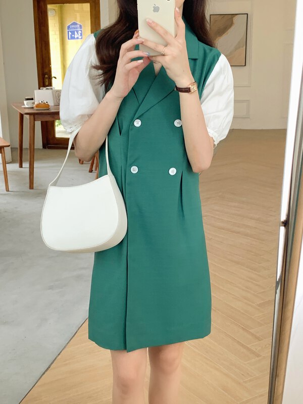 [I think] simple temperament, waist closed commuter dress a65733 \cls