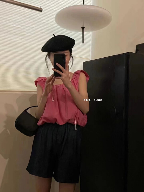 [the fan] solid color loose fly sleeve shirt y505685# zxx