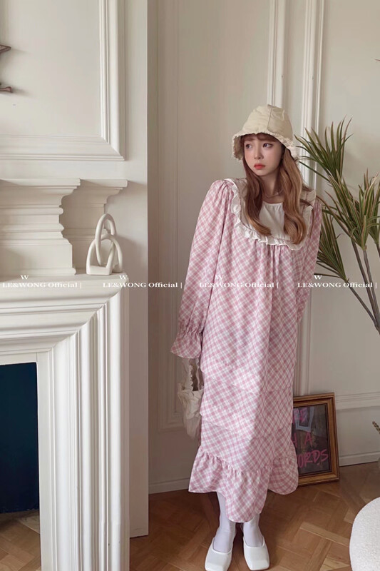 [le&wong] fashionable aging medium length dress 9003-1