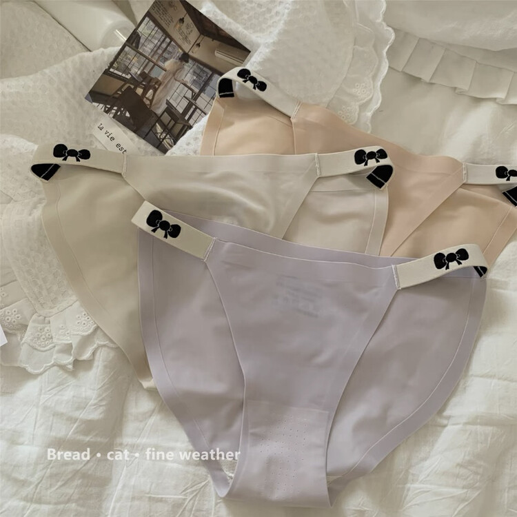 [KD] ice silk traceless breathing vent bottom bow underpants 1763# hjy