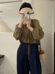 [larti] Korean style drawstring long sleeve shirt 8816 \ll