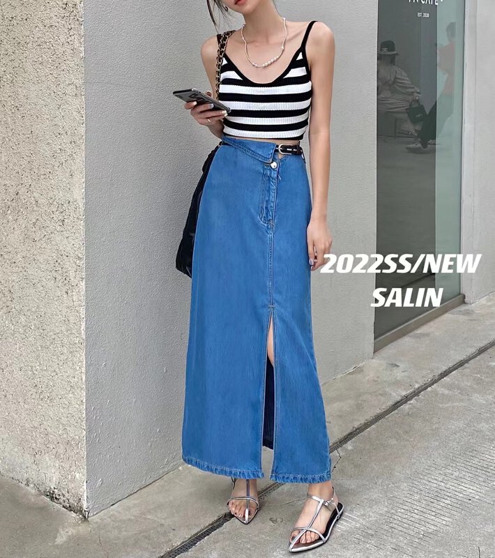 [Salin] simple slim slim slim skirt (with belt) 6920# PCZ