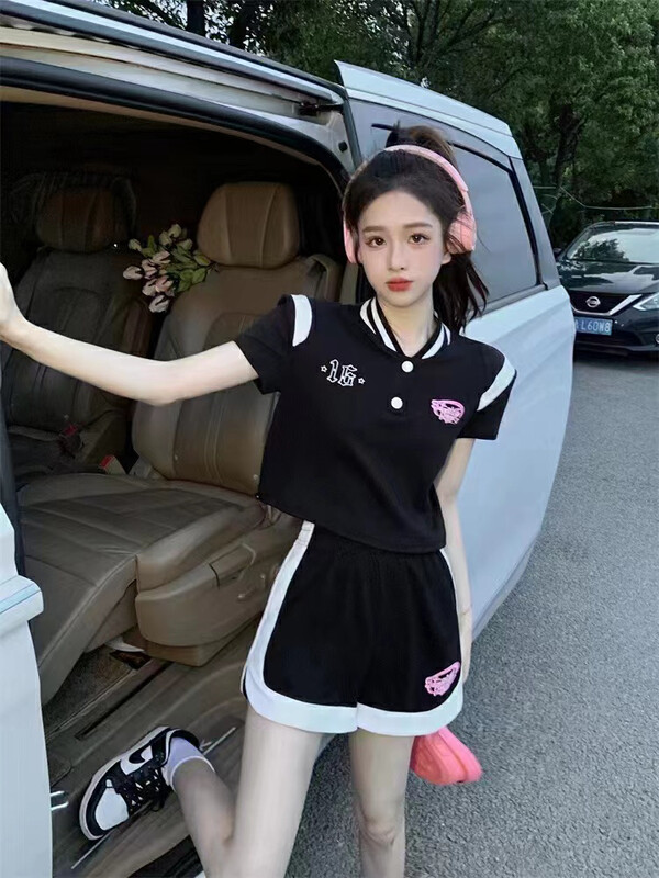 [Fanfan] drawstring Top + comfortable casual shorts two piece suit 0136# zxx
