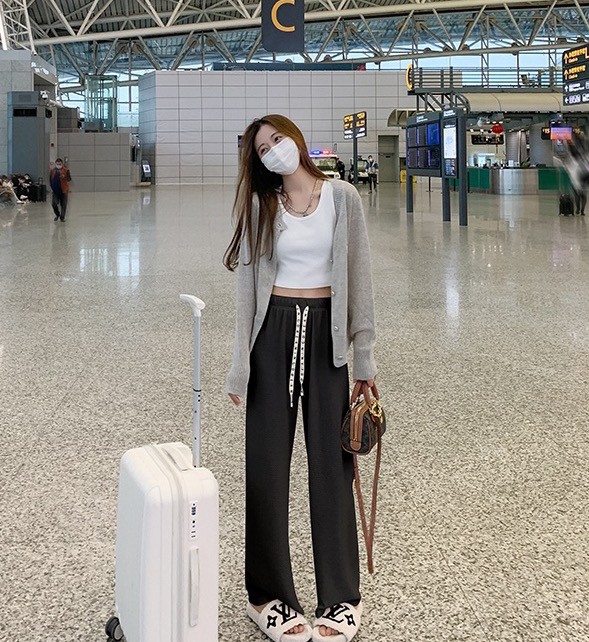 [three thousand gold] elastic waist versatile loose casual pants 1826-1# ll