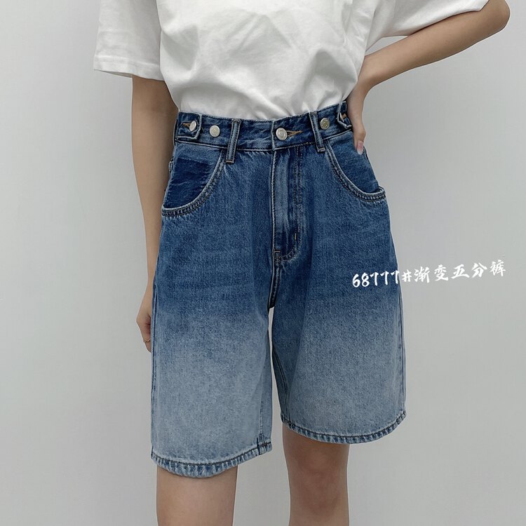 New in early summer! [aepjeans] trend fashion contrast color gradient versatile denim shorts 68777# CLS