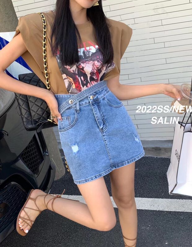 [Salin] diagonal buckle design niche skirt ys1-6911\pcz