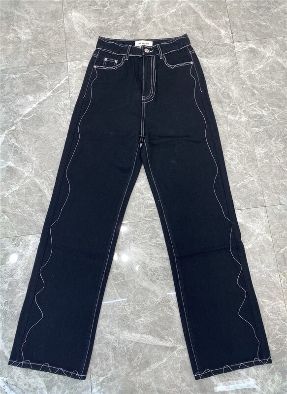 [a+] casual loose stitched jeans 7756# ozq