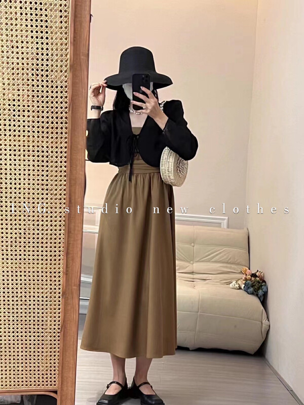 [ing] Korean style with sunscreen and suspender suit dress ing-7945