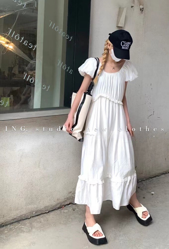 [ing] Korean loose ear design dress 7923