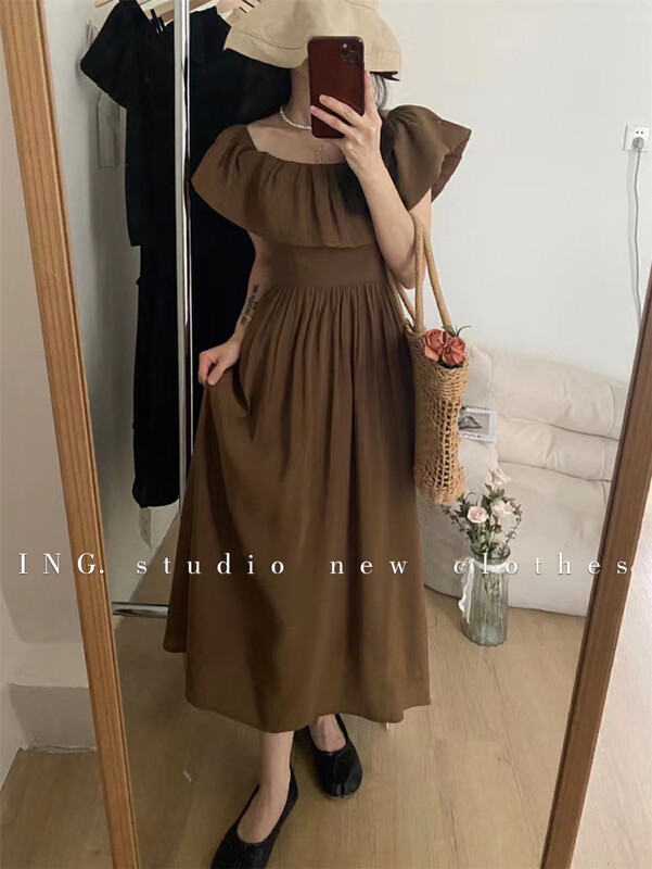 [ing] French design waist and off shoulder dress ing7973