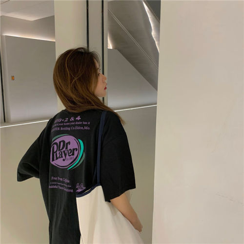 Hong Kong fashion brand short sleeve T-shirt women's loose Korean version ins chaoharajuku fenggao Street hiphop clothes