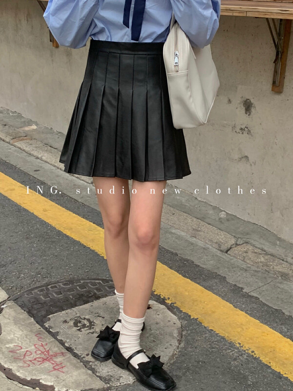 New year in early spring! [ing] Korean version of College style age reducing versatile high waist pleated skirt 7475# ZSY