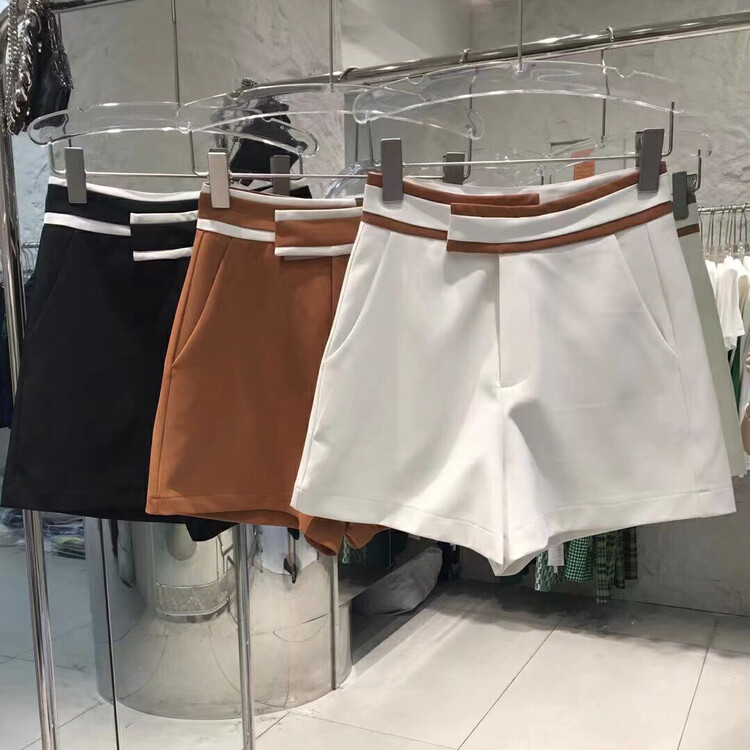 [o.shazidian] high waisted versatile color matching short pants 1536# CSX