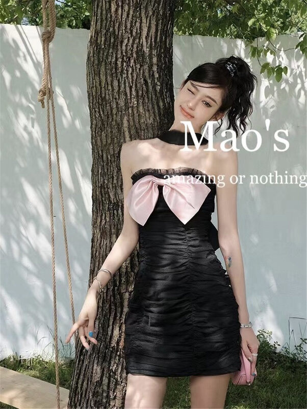 [Mao's] little women's bow short slim dress ys1-6612# JJ