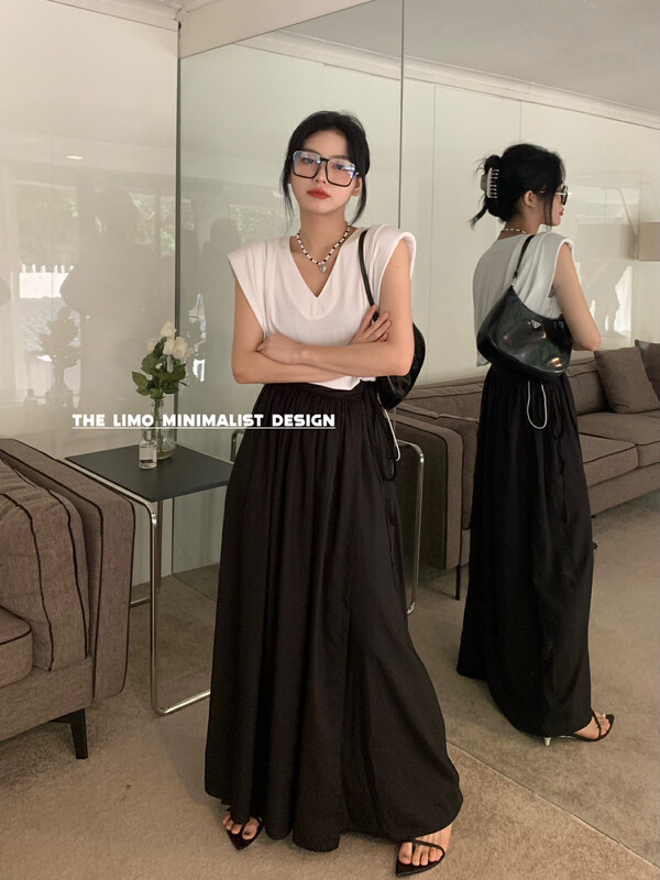 [the limo] one piece lanyard pleated skirt 6753# XYJ