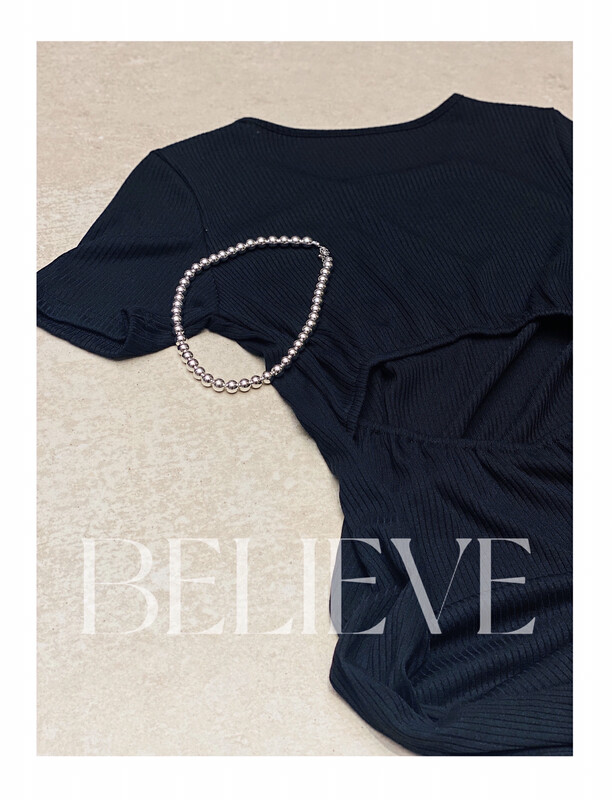 [believe] artist atmosphere round bead short necklace ys2-wa012# JJ
