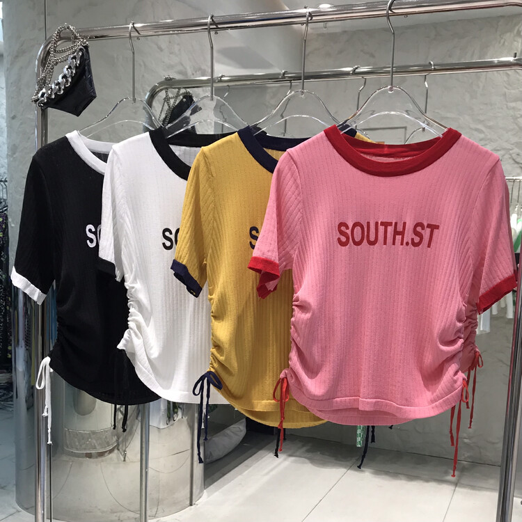 [o.shazidian] round neck letter design small shirt 6059# CSX