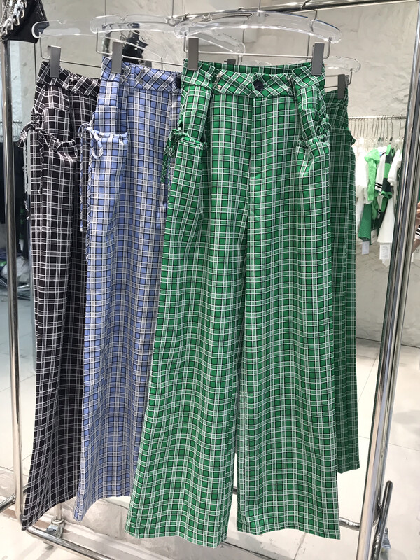 [o.shazidian] Plaid straight tube versatile casual pants 1533# CSX