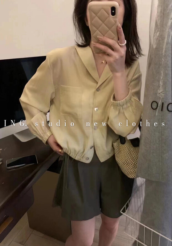 [ing] niche design lazy Tencel light sunscreen shirt 7958