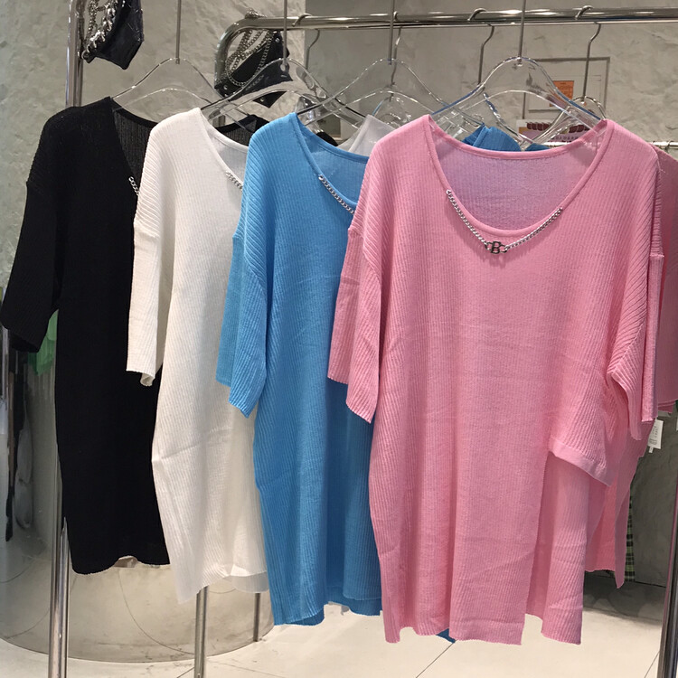 [o.shazidian] irregular ice Ribbon Chain Design blouse 6041# CSX