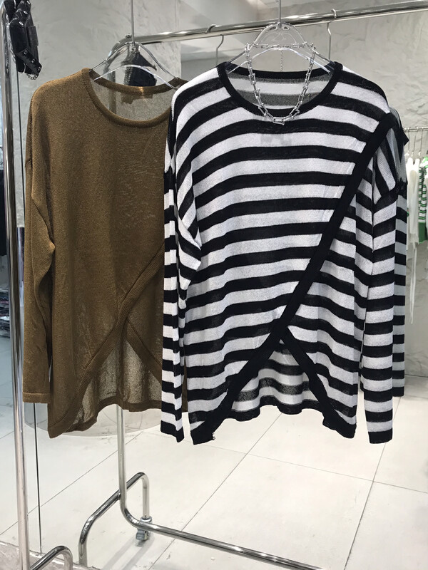 [o.shazidian] irregular fashion striped shirt 6069# CSX