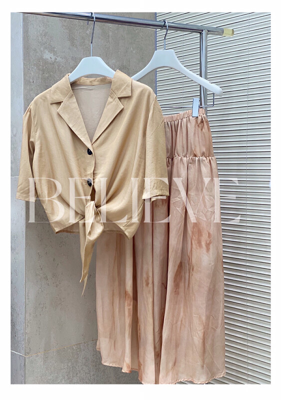 [believe] casual simple breasted solid color shirt bl8173# JJ