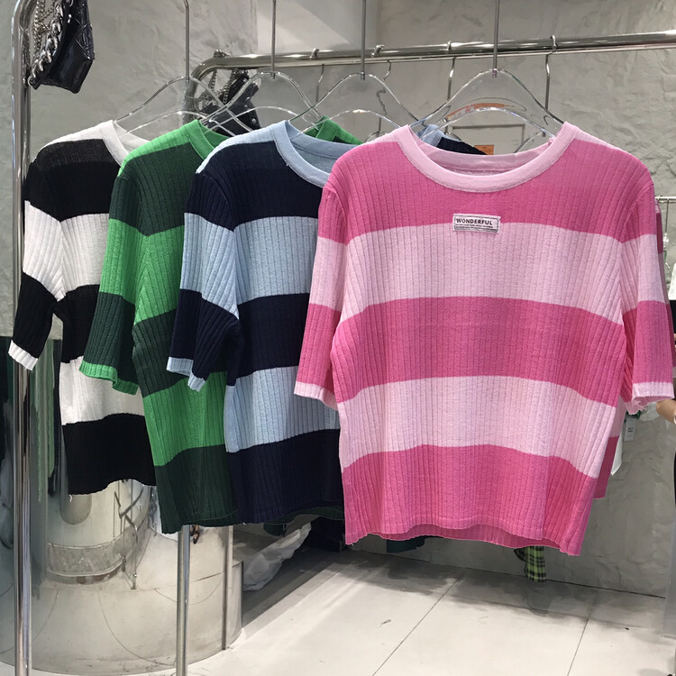 [o.shazidian] striped loose and versatile shirt 6037# CSX