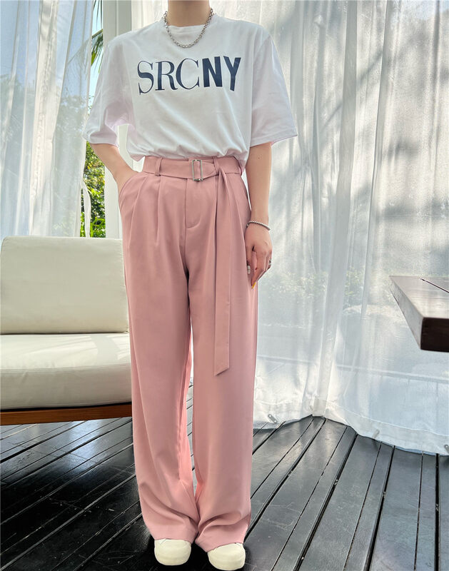 New year in early spring! [new time] Korean high waist slim pants (with belt) 1056# L