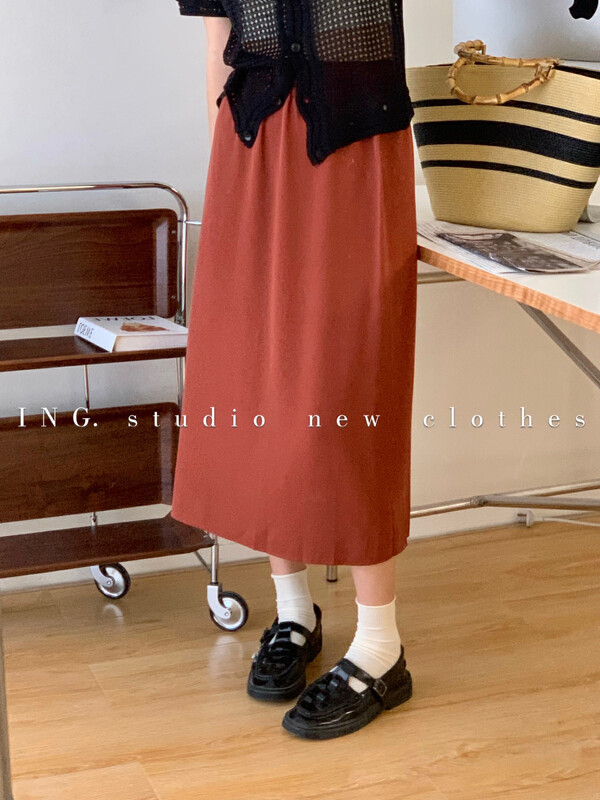 [ing] Korean style simple elastic waist skirt ing-7961