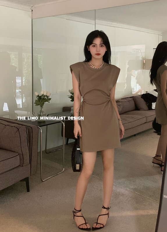 [the limo] slim waist hollowed out vest dress 6742# XYJ