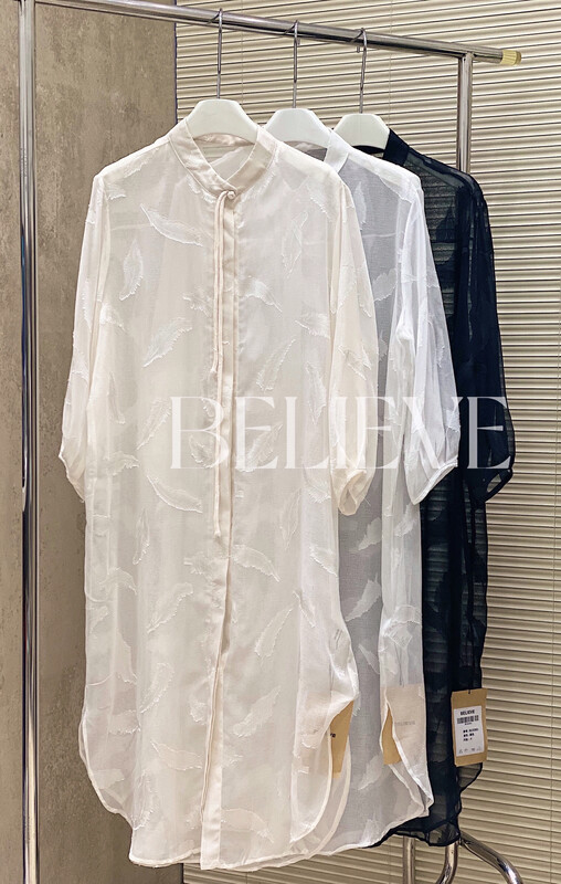 [believe] Vintage national style jacquard lightweight shirt bl53361# JJ that releases elegance