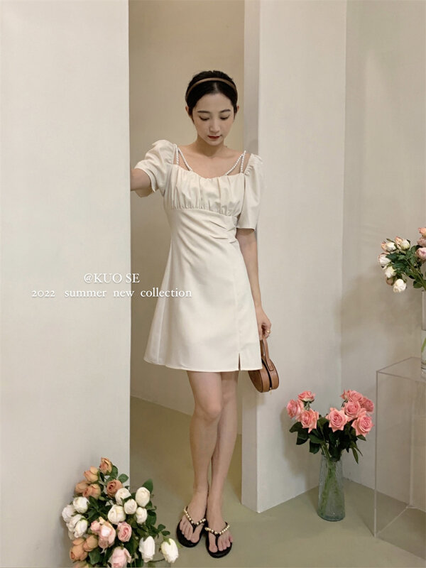 [koose kuoser] little woman's off shoulder pearl suspender dress 92077 \wpl