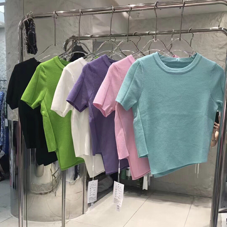 [o.shazidian] irregular round neck short sleeve shirt 6073# CSX