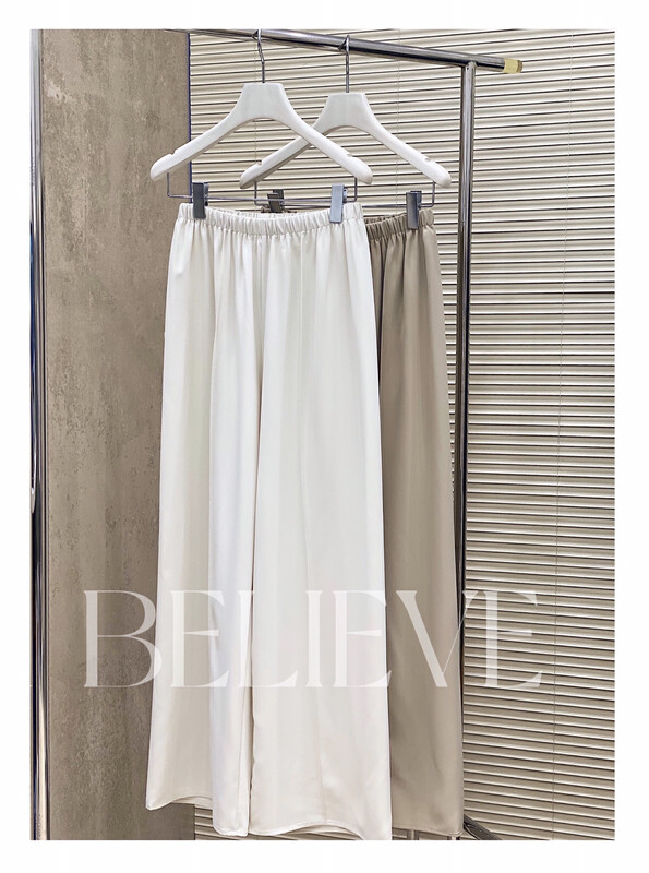 [believe] versatile draping Elastic Waist Wide Leg Trousers (only selling trousers) bl8035# JJ