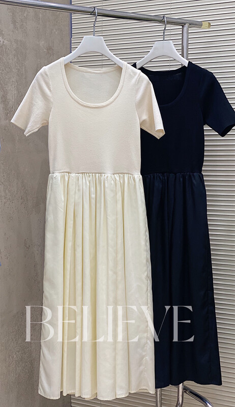 [believe] stitched soft touch elegant dress (dress only) bl84355# JJ