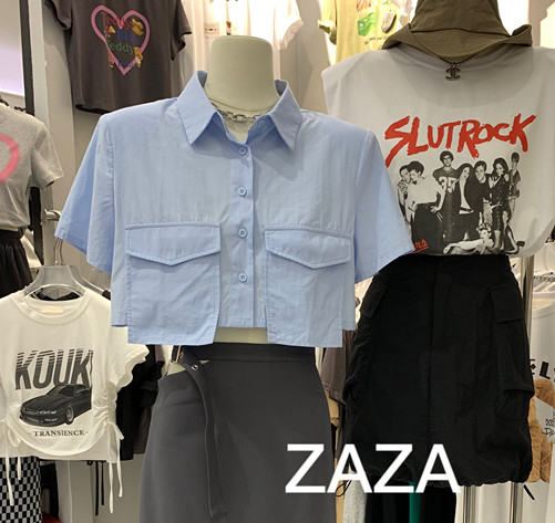 [Zaza] pocket short casual shirt 9099# LSL