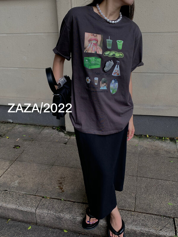 [Zaza] cartoon pattern Casual Short Sleeve T-shirt 9096# LSL