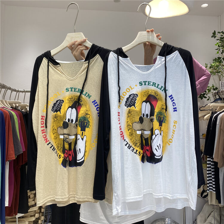 [new time /l&y home] goofy print hooded sunscreen shirt 31947# XYY