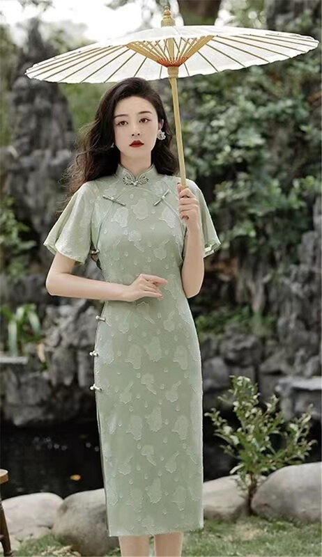[crystal home] elegant jacquard buckle dress 6653# PCZ